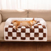 Cream Plaid Cosy Dog Mat – Furniture Protector & Pet Comfort