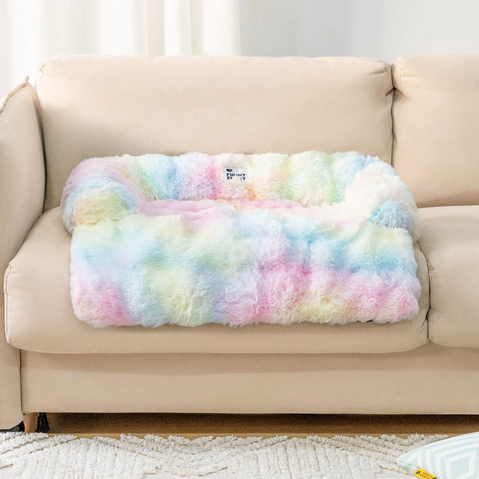 Fuzzy Dog Bed & Sofa Protector – Calming Pet Mat for Anxiety Relief