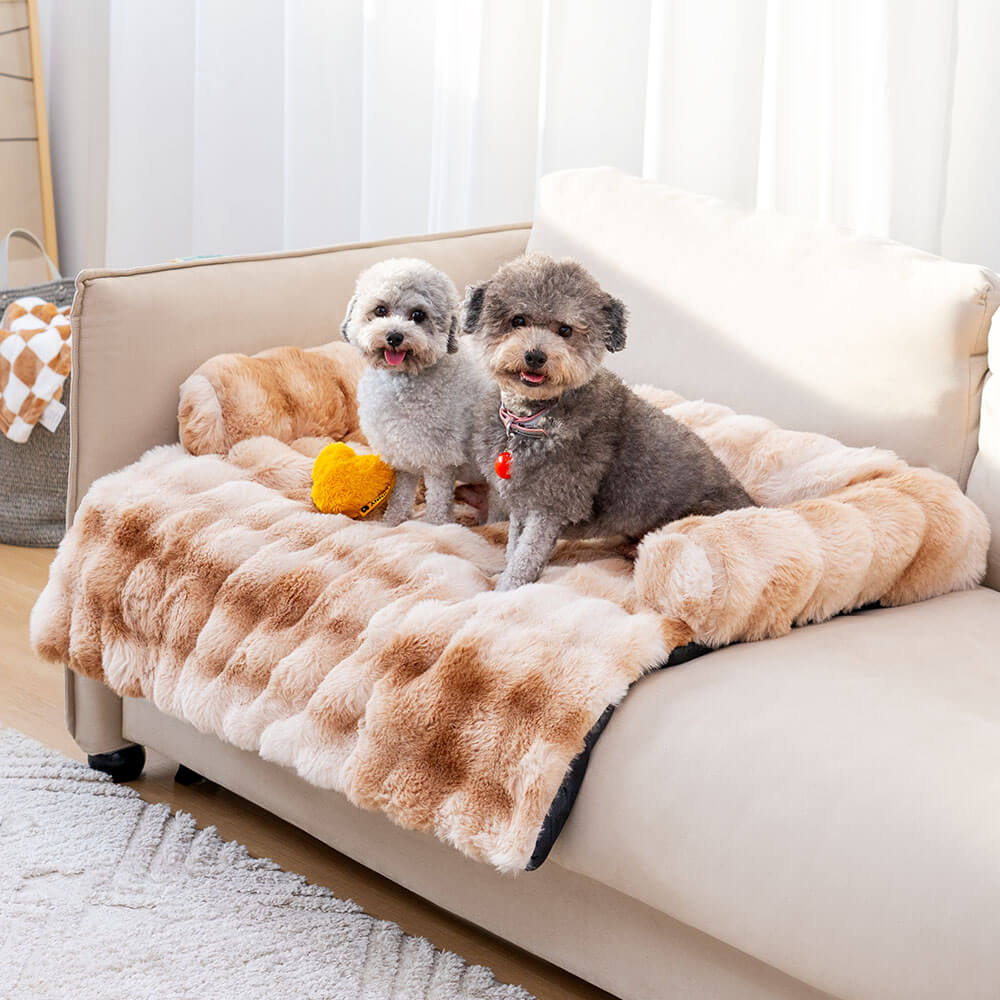 Fuzzy Dog Bed & Sofa Protector – Calming Pet Mat for Anxiety Relief