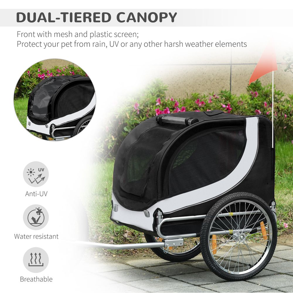 Pet Bicycle Trailer | Dog/Cat Bike Carrier | Water-Resistant | Black | Safe & Comfortable Travel for Dogs & Cats