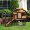 Large Outdoor Rabbit Hutch with Ramp, Weatherproof Roof & Spacious House for Small Pets