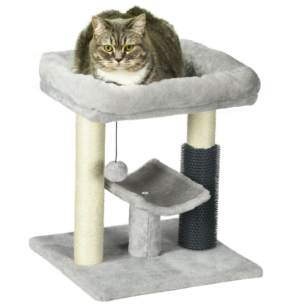 Cat Scratching Post & Activity Tower | Cozy Bed & Perch | Self-Groomer & Toy