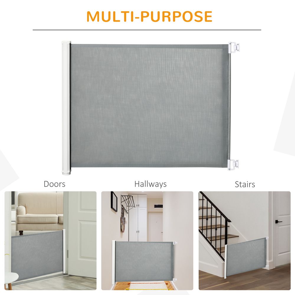 Pet Safety Gate | Retractable & Foldable Barrier for Hallways, Doorways & Stairs  | Child & Pet Friendly