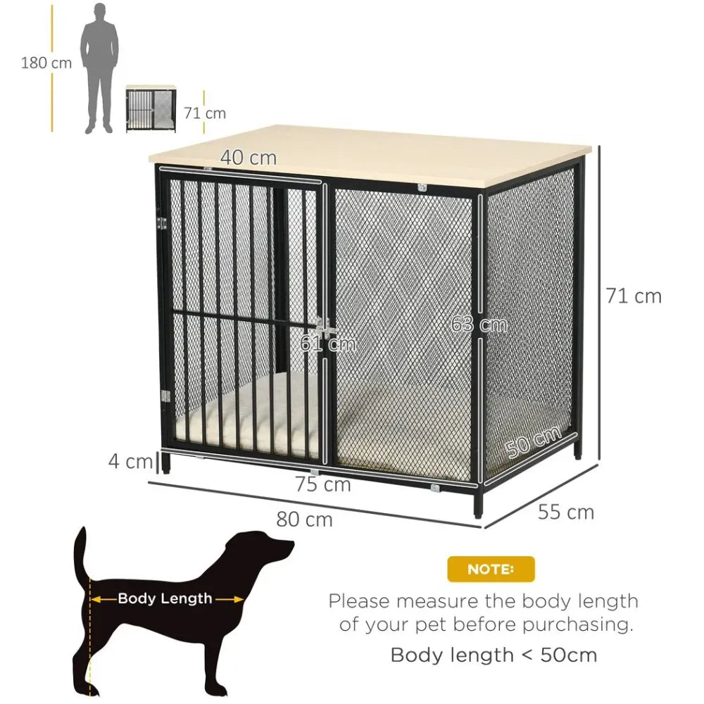 2-in-1 Dog Crate and End Table with Front Door, Washable Cushion – For Small & Medium Dogs