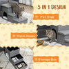 PawHut 3-Step Pet Stairs with Cat House & Storage | Dog Ramp/Steps & Bed/Sofa | Non-Slip, Comfortable & Stylish  Grey