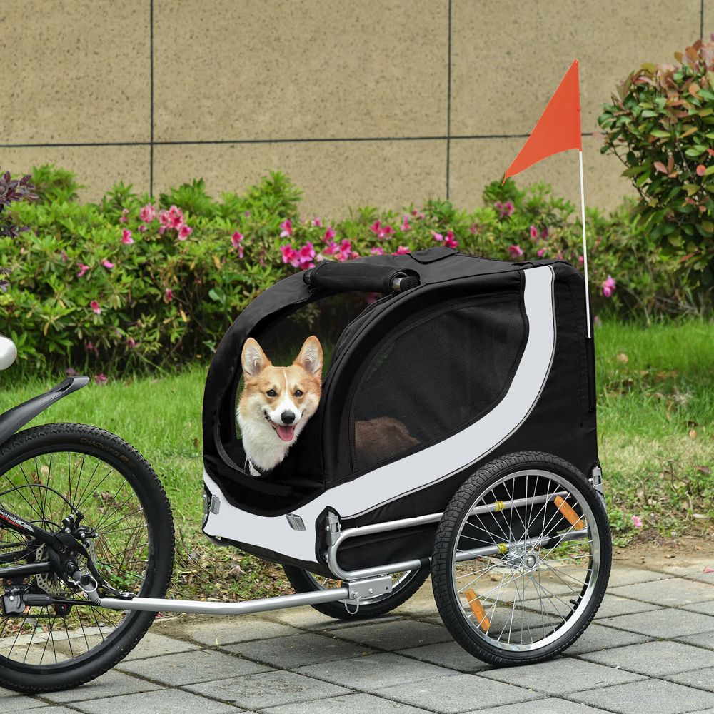 Pet Bicycle Trailer | Dog/Cat Bike Carrier | Water-Resistant | Black | Safe & Comfortable Travel for Dogs & Cats