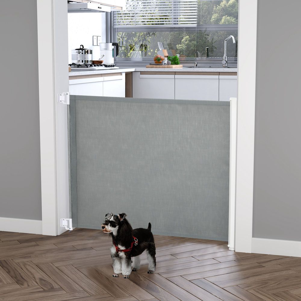 Pet Safety Gate | Retractable & Foldable Barrier for Hallways, Doorways & Stairs  | Child & Pet Friendly