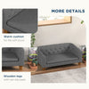 Elevated Dog Sofa Bed with Soft Cushion, Grey & Natural Wood for Small and Medium Dogs